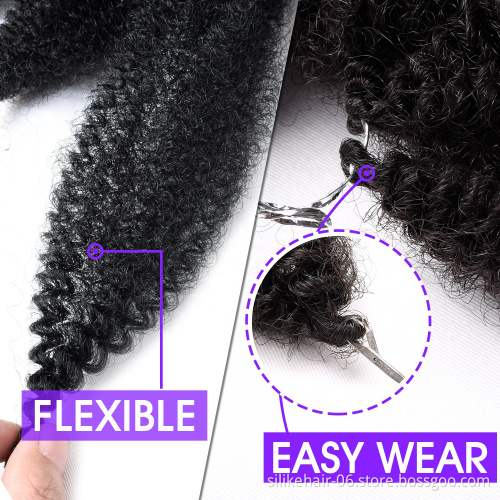 Soft Pure Hot selling Afro Kinky Bulk Synthetic twist marley braiding pre twisted synthetic hair extension for crochet braids